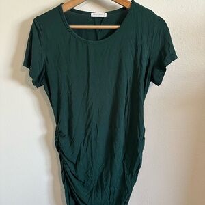 Women's Dark Green Short Sleeve Maternity Top